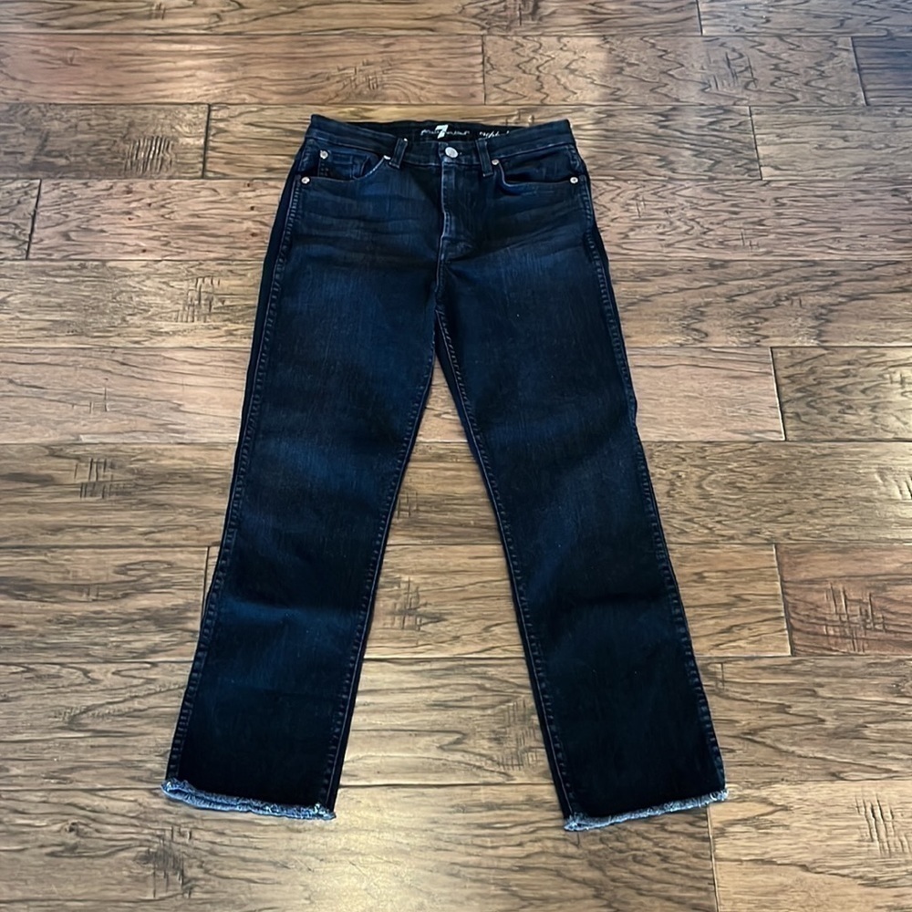 7 For All Mankind Cropped High Waist Vintage Straight Size 25